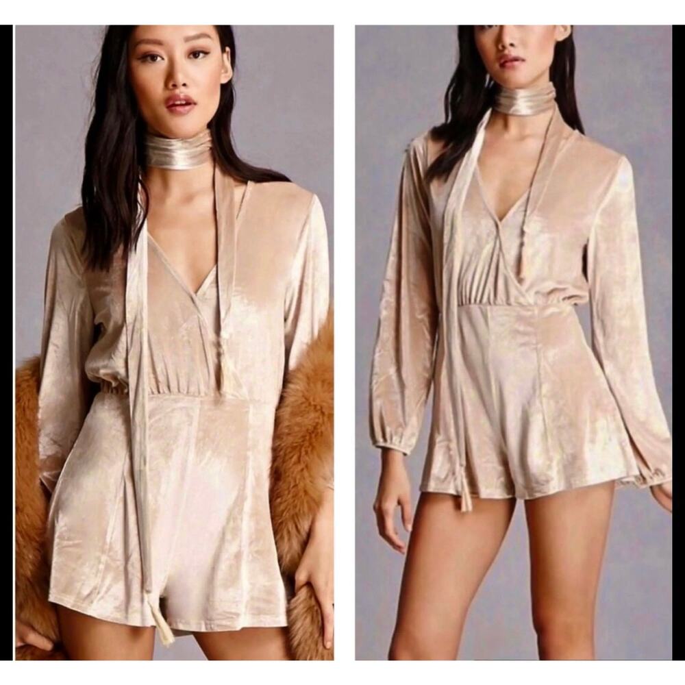 Honey Punch Velvet Romper.
